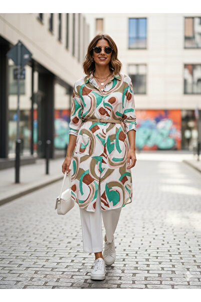 Sum RENKLİ DESENLİ RAHAT GÖMLEK