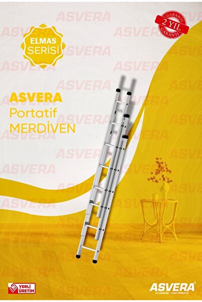 ASVERA 3X2=6 METRE 3 PARÇALI ALÜMİNYUM MERDİVEN