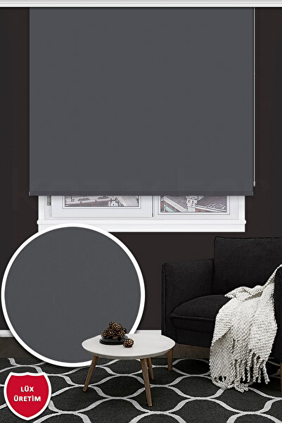 Kozastor Mat Stor Perde - Antrasit - Lüx Üretim