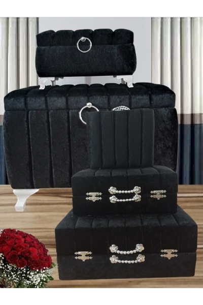 Sonem Çeyiz Sandık Gelin Damat Bavul Çanta Nişan Çeyiz Sandığı 5li 0571