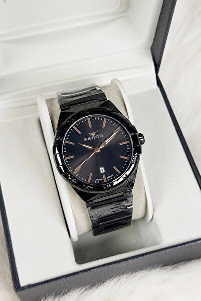 FERRO Siyah Çelik Kordon ERKEK Kol Saati F11471A-G