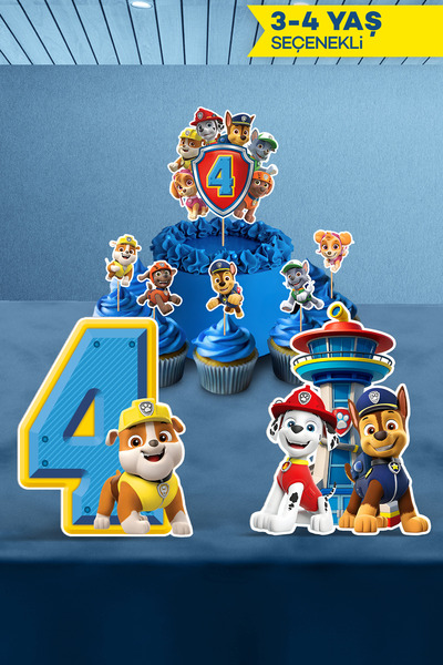 Hey Parti Paw Patrol Doğum Günü Parti Seti (3 Yaş - 4 Yaş Paw Petrol Doğum Günü Konsepti) - Mini