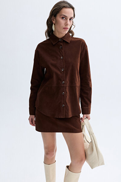Mudo Oversize Suede Textured Casual Jacket