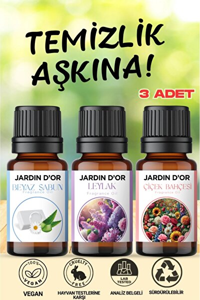 JARDIN D'OR 3'lü Set Esansiyel Koku Yağı Buhurdanlık Yağı Hava Nemlendirici A...