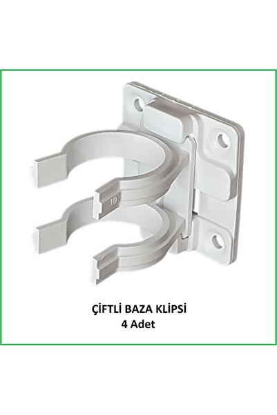 Adilon Baza Klipsi Çiftli 4 Adet Beyaz