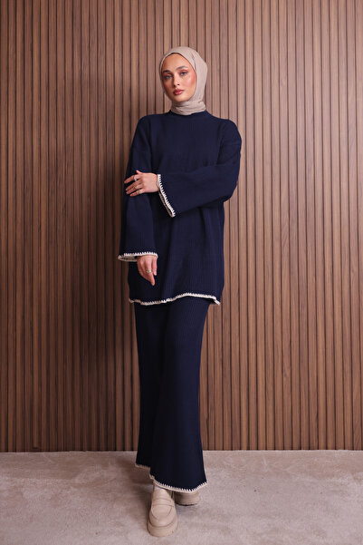 Balenbi Γυναικείο Σετ Πλεκτό Ισπανικό Μανίκι Τζιλάτο oversized Ράβδων 1147