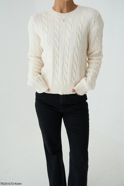 inmuse سترة بلون كريمي لضفر الشعر