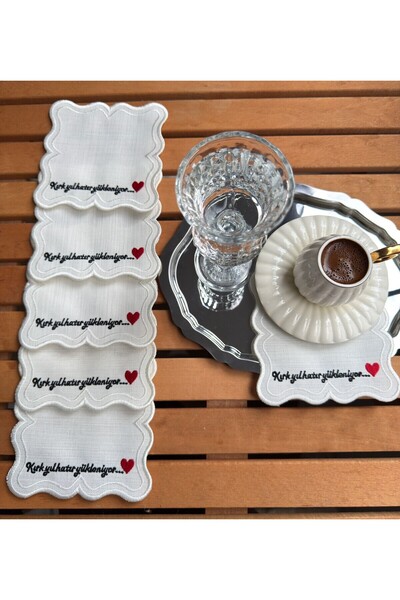 VeraLüx Home HEDİYE İLAVELİ -- 6 adet Sunum ve Kokteyl Peçetesi Keten ÖZEL LEKE TUTMAZ KUMAŞ