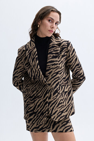 Mudo BASKILI DOKULU OVERSIZE BLAZER CEKET