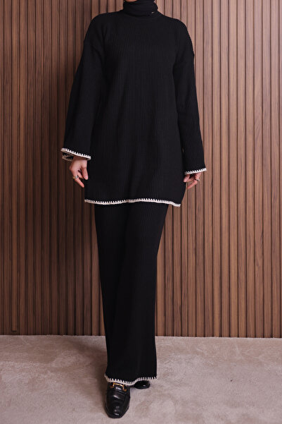 Balenbi Γυναικείο Σετ Πλεκτό Ισπανικό Μανίκι Τζιλάτο oversized Ράβδων 1147