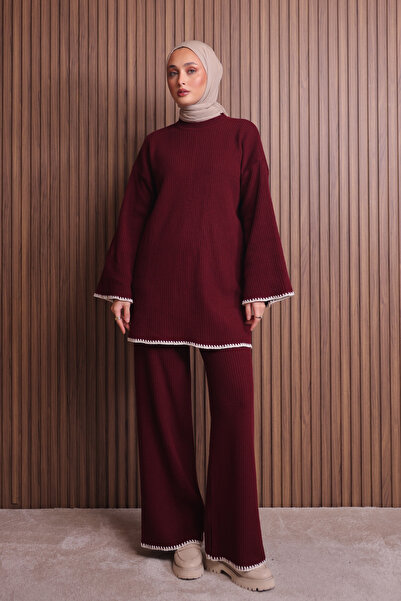 Balenbi Γυναικείο Σετ Πλεκτό Ισπανικό Μανίκι Τζιλάτο oversized Ράβδων 1147