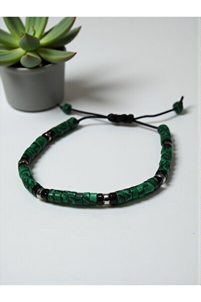 DEHNA سوار مصنوع يدويًا من حجر الملكيت الطبيعي - تصميم يوحد التوتر للجنسين