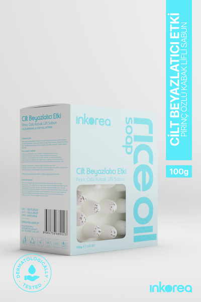 İnkorea Rice Oil Soap- Cilt Beyazlatıcı Kabak Lifli Pirinç Yağı Özlü Sabun