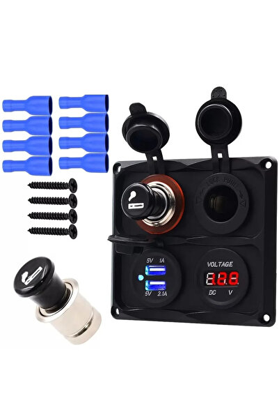 Maroces ÇAKMAKLIK ÇAKMAK USB ŞARJ SÖKETİ 1A 2.1A ŞARJ CİHAZI DİJİTAL VOLTMETR...