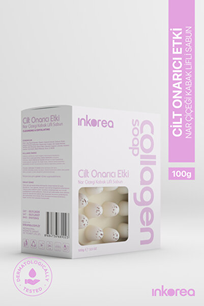 İnkorea Collagen Soap - Cilt Onarıcı Kabak Lifli Nar Çiçeği Özlü Sabun
