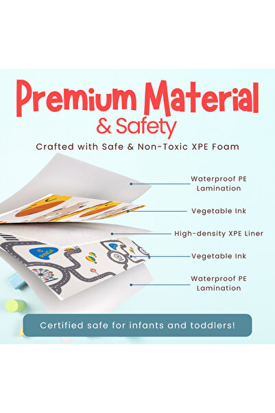 NEXSO Baby Play Mat Waterproof Foam Mat, 180x200cm Safe Foldable Floor Play Mat for Babies & Toddlers
