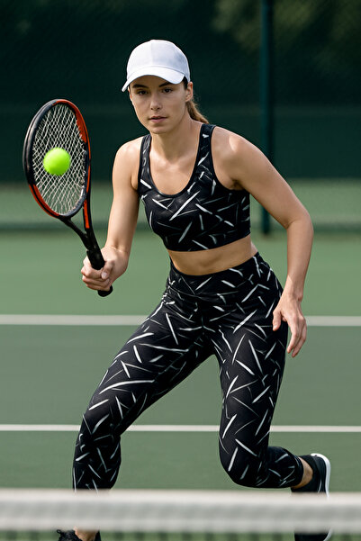 EFLİNS Tayt Crop Ikili Takım Dalgıç Kumaş (Dar kalıp olması nedeniyle bir bed...