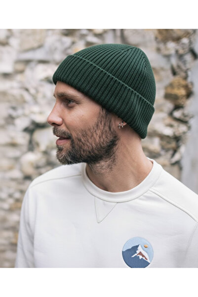 OnMyHead Темно-зелена складчаста трикотажна шапка