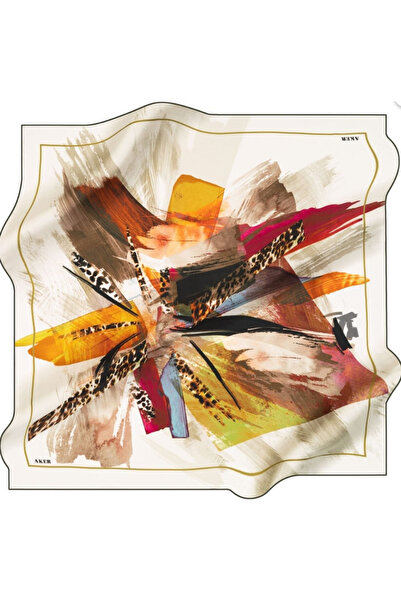 Aker Tivil Чистий шовковий шарф 8286713 - 951 Білий леопардовий візерунок