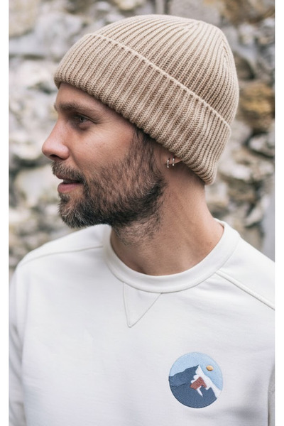 OnMyHead Milk Coffee Braided Folded Beret