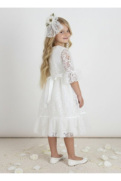 Şenkız Κοριτσίστικο φόρεμα με δαντέλα Princess Model για πάρτι γενεθλίων και φόρεμα ειδικών περιστάσεων