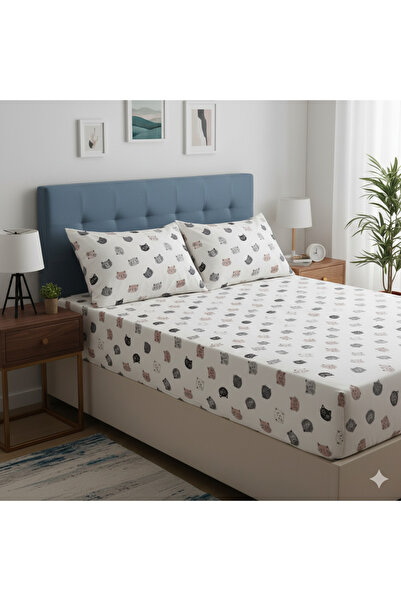 pınarhome collectıon ''Pazen'' Fabric 100% Cotton (Nostalgic Patterns That Will Remind You of 90S) Elastic Fitted Sheet+ Pillowcase)