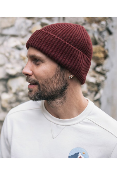 OnMyHead Rose Color Folded Knitwear Beanie