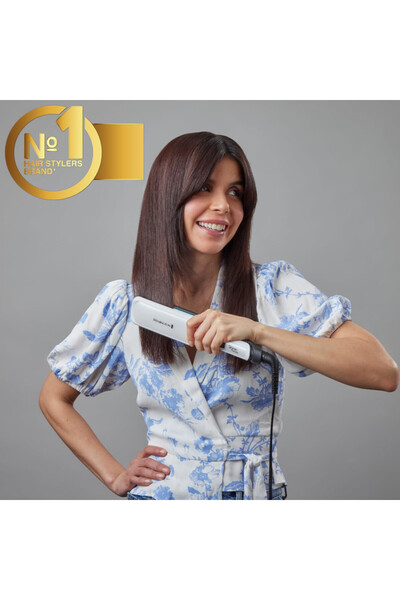 Remington S8550 Shine Therapy Hair Straightener, Ceramic Coating, 235°C, 10 Settings, White