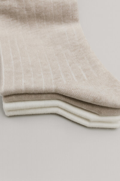 MEM SOCKS 6-Piece Feathered Derby Patterned Stitch-Free Cotton Women's Socks