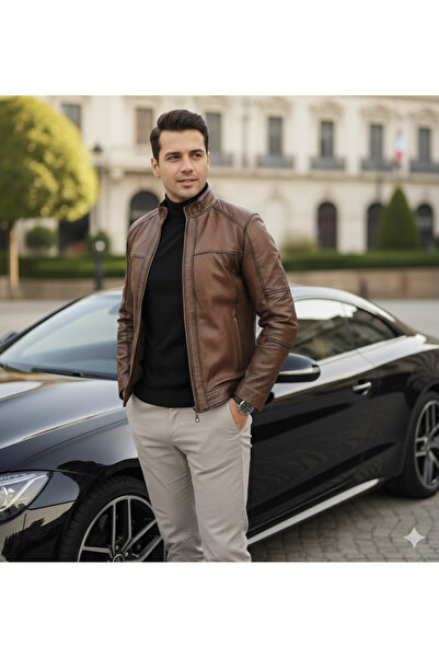 SNR Genuine Lambskin Men Leather Coat Real Leather Jacket Soft Leather