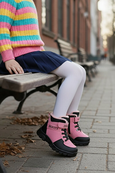 DİGGO Χειμερινές μπότες για κορίτσια με φερμουάρ και βέλκρο, ανθεκτικές στο νερό και το κρύο