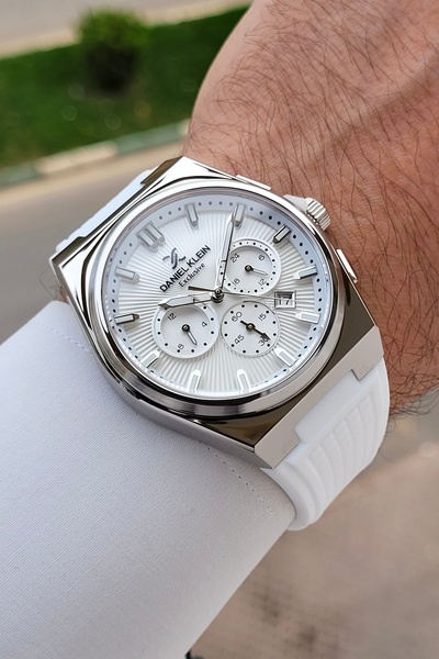 Daniel Klein Kasası Gri Kordonu Beyaz Renk Ayarlanabilir Kordonlu 44 Mm Fonks...