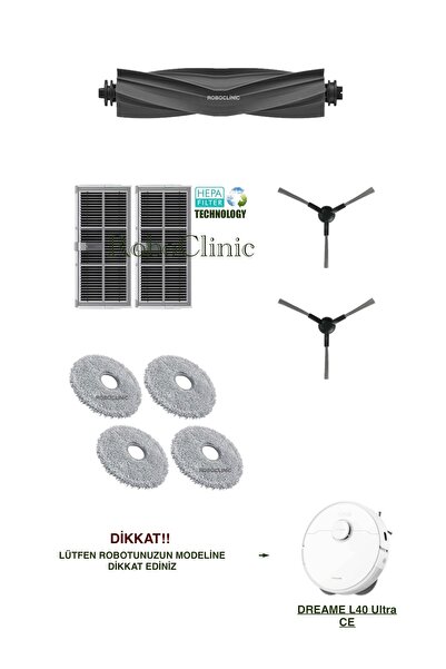 Roboclinic Perie de schimb compatibilă cu aspiratorul robot Dreame L40 Ultra ...