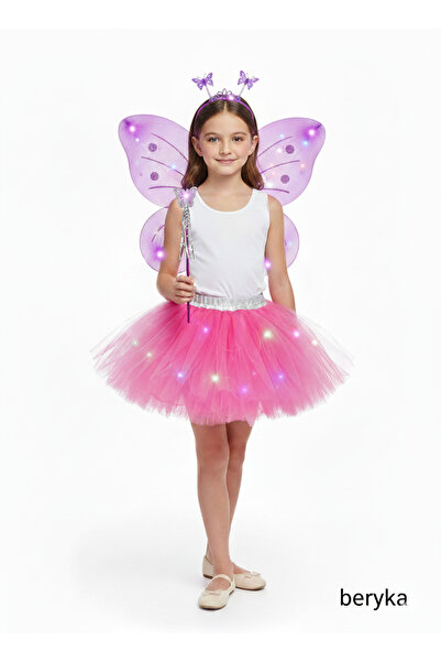 Beryka LED'Lİ 4 PARÇA ÇOCUK KOSTÜMÜ FUŞYA