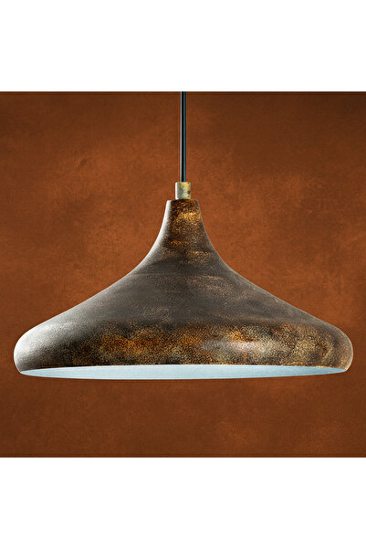 MOİRA Retro Tekli Sarkıt Avize Patine, Dekoratif Metal Sıvama Başlık Lamba EY...