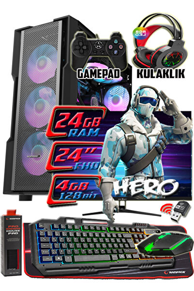 WARBOX HERO 24" Monitör i5 4570s 24gb Ram 256gb Ssd 250gb Hdd GT740 DDR5 4gb ...