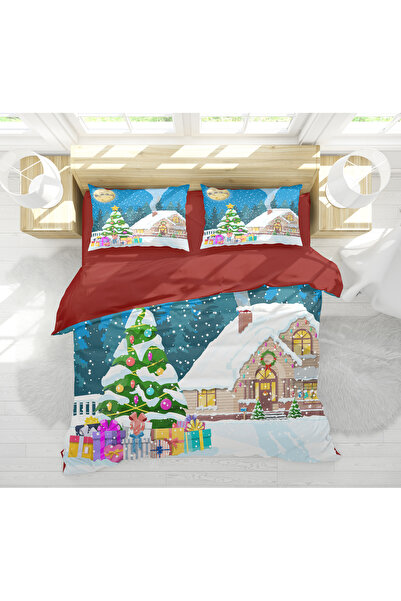 Erays Home Novogodišnji 3D digitalni štampar Bračni Set posteljine