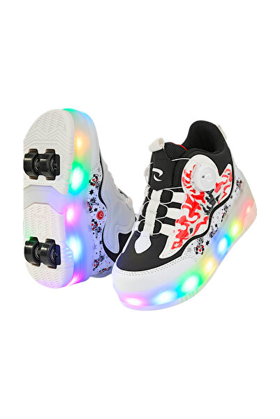 RGV Patented Light-Up Sports Shoes 4-Wheel Roller Skates – with On/Off Switch