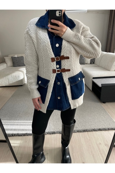 RİVERDİ Jean Detaylı Triko Hırka