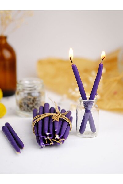 FRİG LAVANTA TASARIM HEDİYELİK Balmumu Dilek Ritüel Tören Mumu Slim 10 Cm Farklı Renk Seçenekli 20 Adet