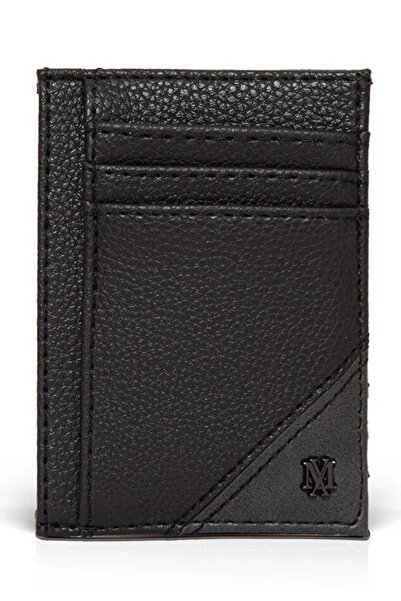 Mavi Mühür Logo Faux Leather Wallet Sports Wallet Black