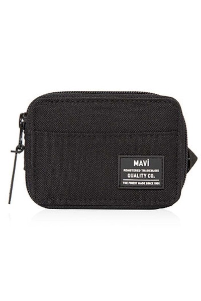 Mavi Zippered Canvas Wallet Sports Wallet Black