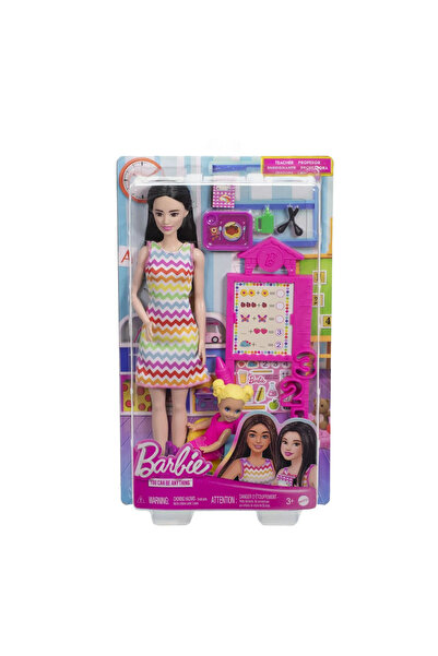 Barbie SET DE JOACĂ PĂPUSĂ BRUNETĂ CARIERĂ PROFESORALĂ