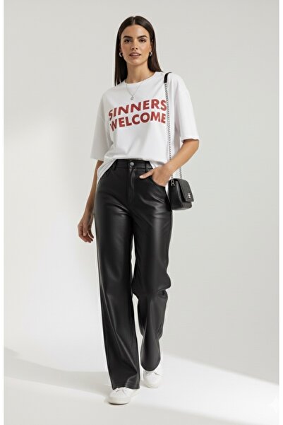 AS Anita Store Red Printed Oversized Basic T-Shirt