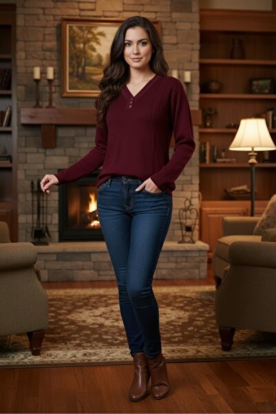 Gül Triko Anne Buklet Kazak Bluz