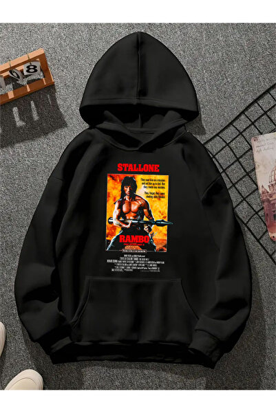 COMVİCHO رامبو 2 مطبوع سويت شيرت للجنسين