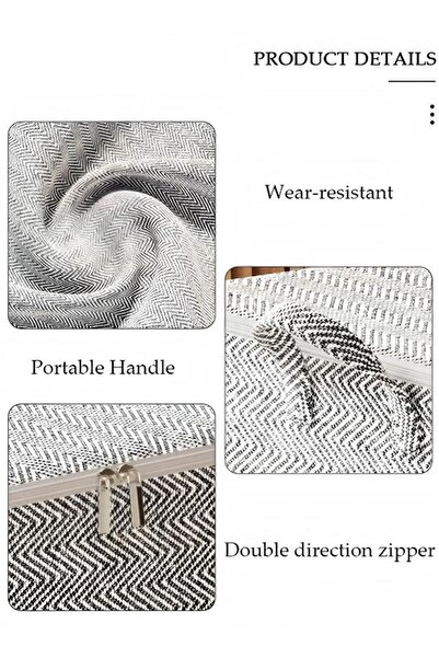 Generic 3pcs Large Capacity Storage Box with Zipper Cover and Handle, Dustproof Cube Storage Bins Sturdy Clo