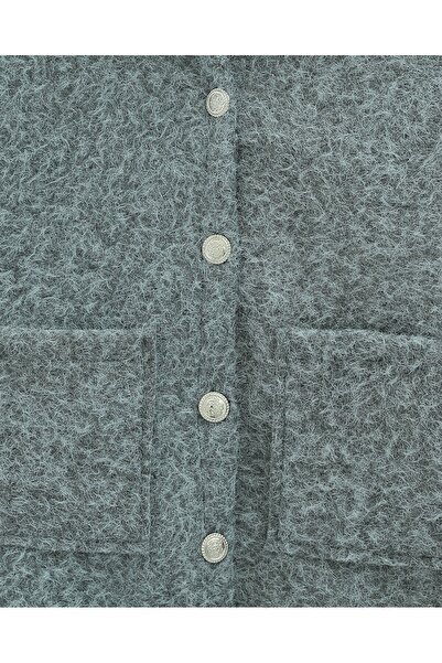 Modamorfo Hooded Buttoned Pocketed Bearded Cap -Gray