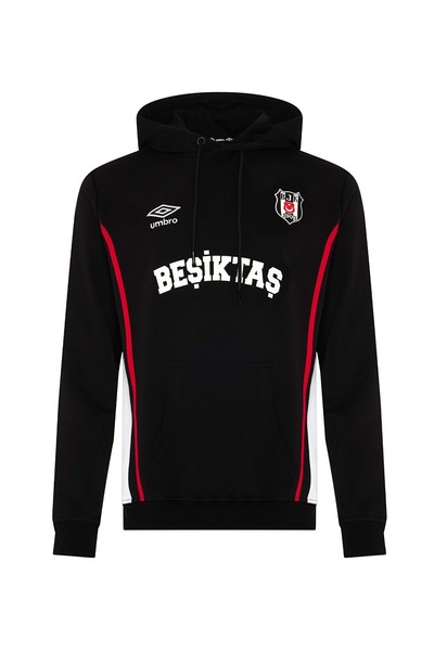 Beşiktaş S.K. Bjk Umbro 25/26 Команда Тренувальний бавовняний чоловічий худі з капюшоном ЧОРНИЙ