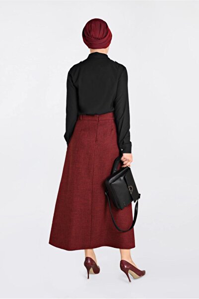 TRENDTESETTÜR Women's Black Front Buttoned Men's Collar Classic Shirt 4761